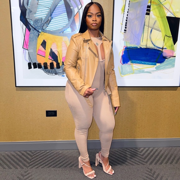 Tan Biker jacket - Picture 1 of 3